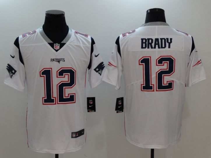 Men New England Patriots 12 Brady White Nike Vapor Untouchable Limited NFL Jerseys